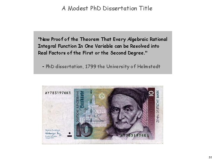 A Modest Ph. D Dissertation Title "New Proof of the Theorem That Every Algebraic