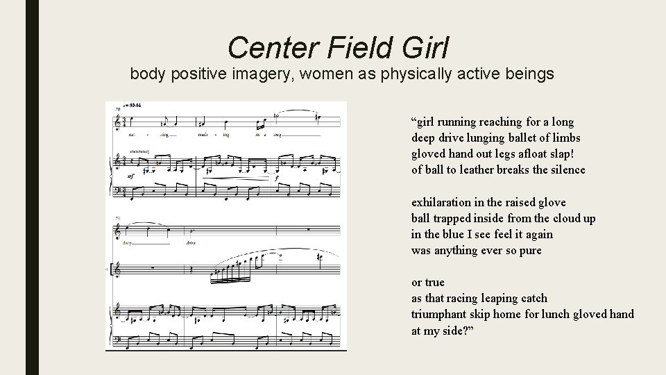 Center Field Girl body positive imagery, women as physically active beings “girl running reaching