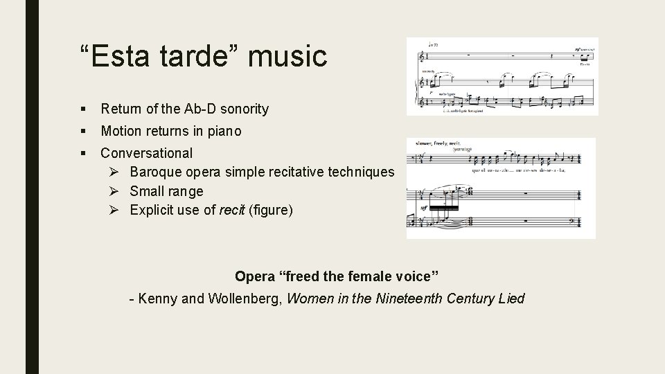 “Esta tarde” music § Return of the Ab-D sonority § Motion returns in piano