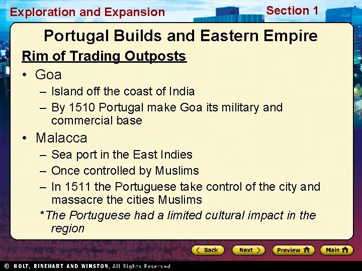 Exploration and Expansion Section 1 Portugal Builds and Eastern Empire Rim of Trading Outposts