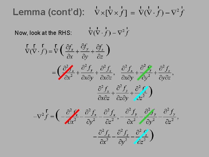 Lemma (cont’d): Now, look at the RHS: 