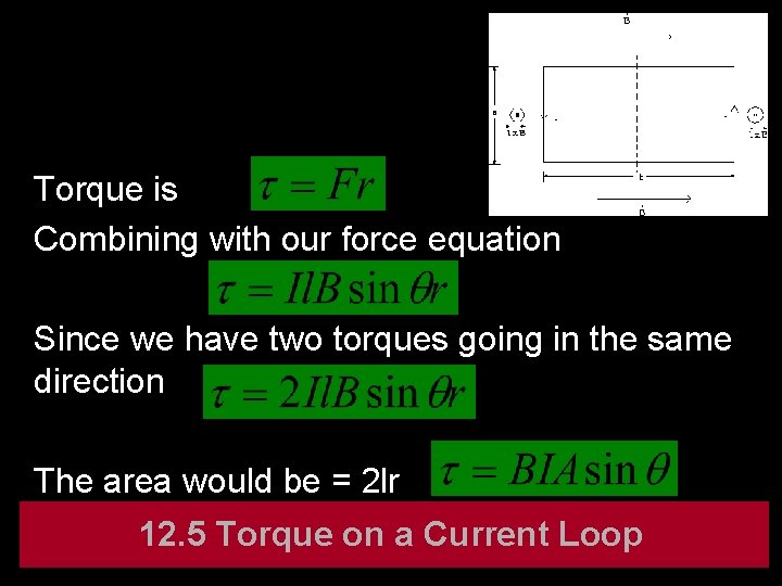 Torque is Combining with our force equation Since we have two torques going in