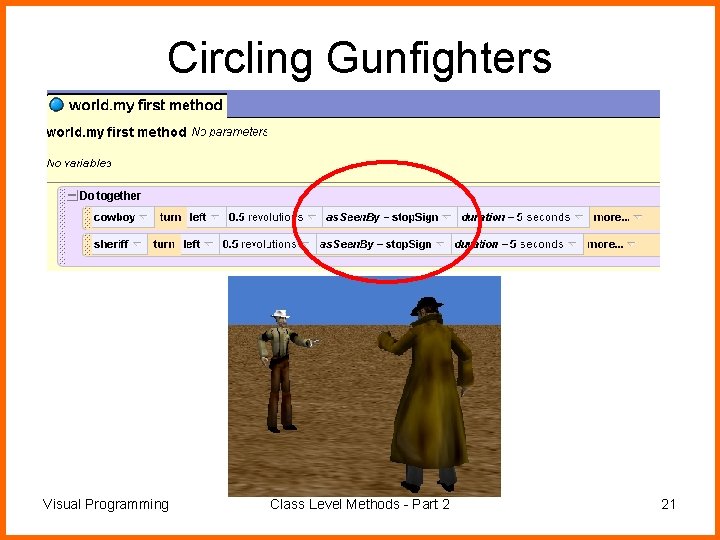 Circling Gunfighters Visual Programming Class Level Methods - Part 2 21 