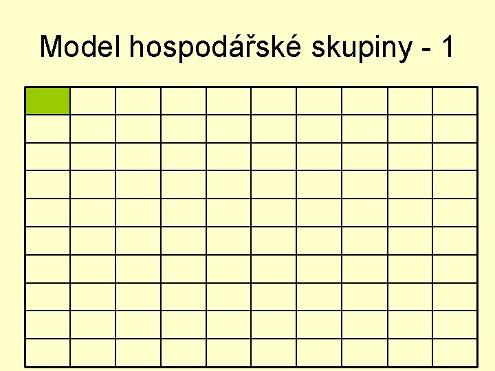 Model hospodářské skupiny - 1 