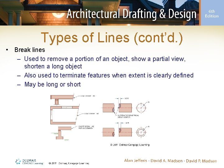 Types of Lines (cont’d. ) • Break lines – Used to remove a portion