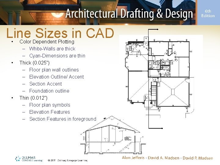 Line Sizes in CAD • • • Color Dependent Plotting – White-Walls are thick