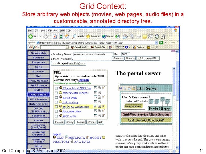 Grid Context: Store arbitrary web objects (movies, web pages, audio files) in a customizable,