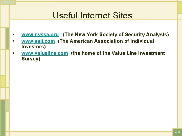 Useful Internet Sites • • • www. nyssa. org (The New York Society of