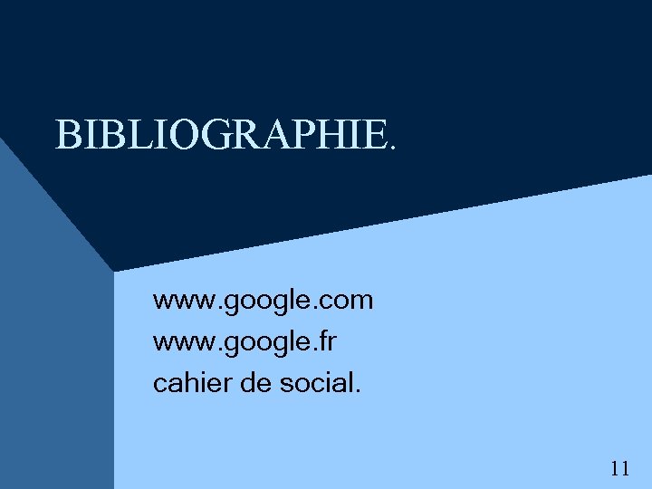 BIBLIOGRAPHIE. www. google. com www. google. fr cahier de social. 11 