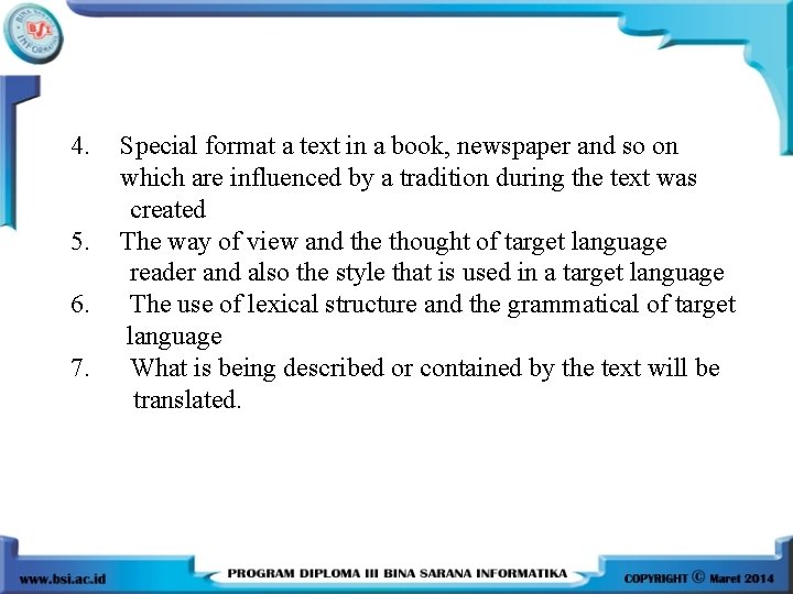 4. 5. 6. 7. Special format a text in a book, newspaper and so