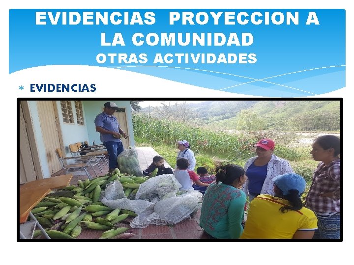 EVIDENCIAS PROYECCION A LA COMUNIDAD OTRAS ACTIVIDADES EVIDENCIAS 