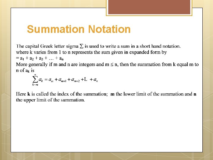 Summation Notation 
