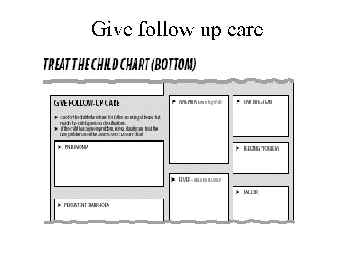 Give follow up care 