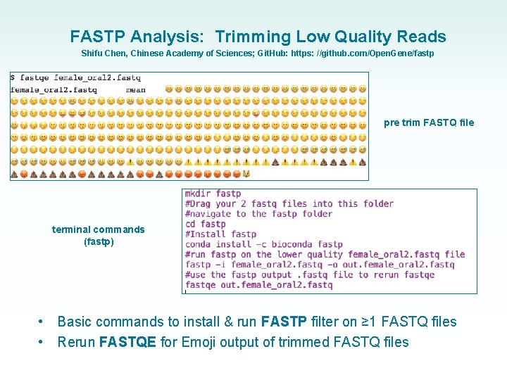 FASTP Analysis: Trimming Low Quality Reads Shifu Chen, Chinese Academy of Sciences; Git. Hub:
