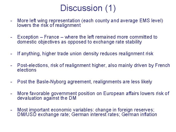 Discussion (1) - More left wing representation (each county and average EMS level) lowers
