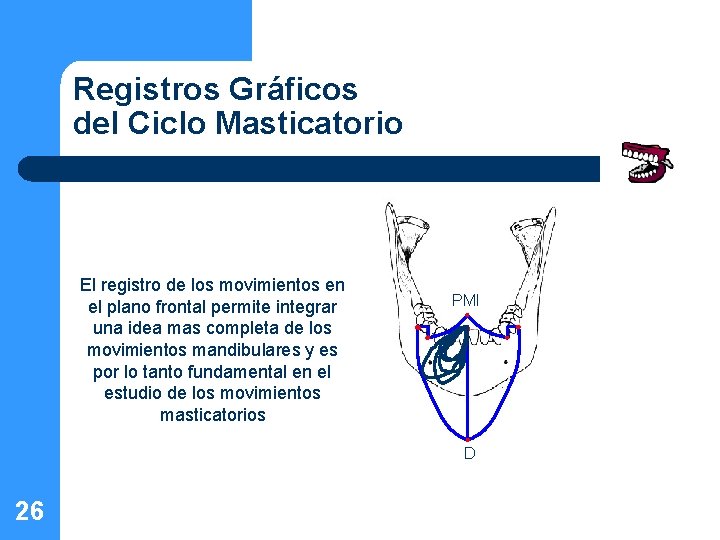 Registros Gráficos del Ciclo Masticatorio El registro de los movimientos en el plano frontal