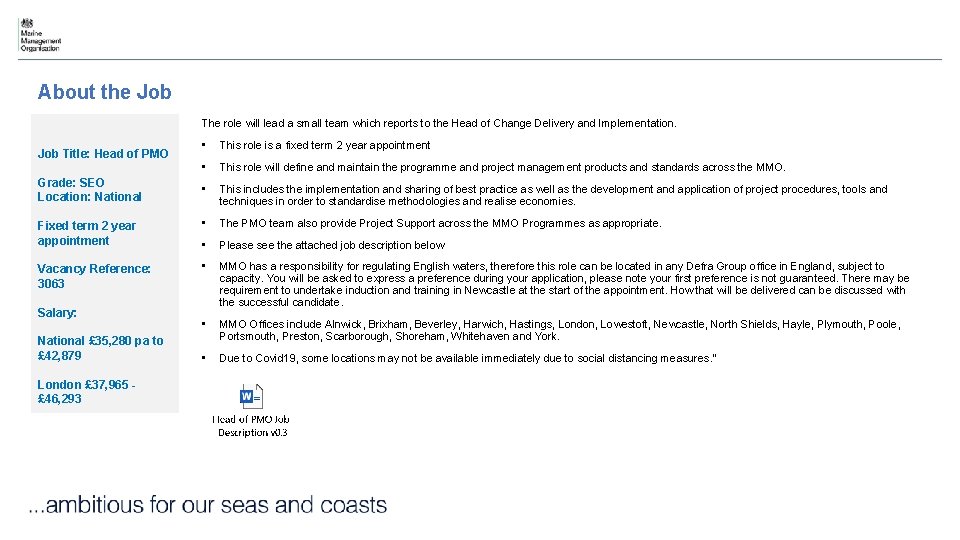 About the Job The role will lead a small team which reports to the About the Job The role will lead a small team which reports to the