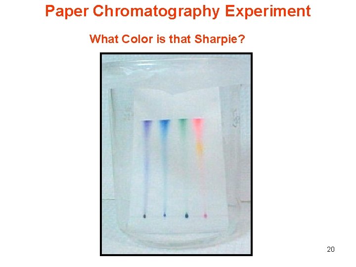 Paper Chromatography Experiment What Color is that Sharpie? 20 Paper Chromatography Experiment What Color is that Sharpie? 20