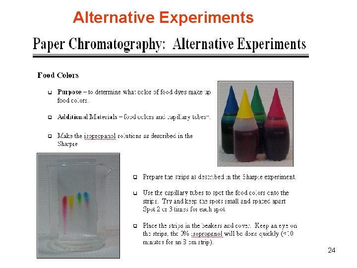 Alternative Experiments 24 