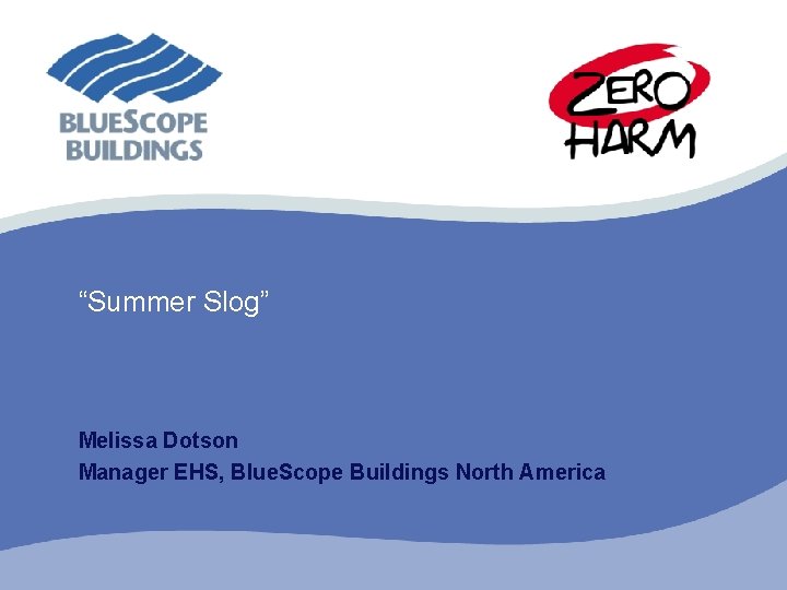 “Summer Slog” Melissa Dotson Manager EHS, Blue. Scope Buildings North America 