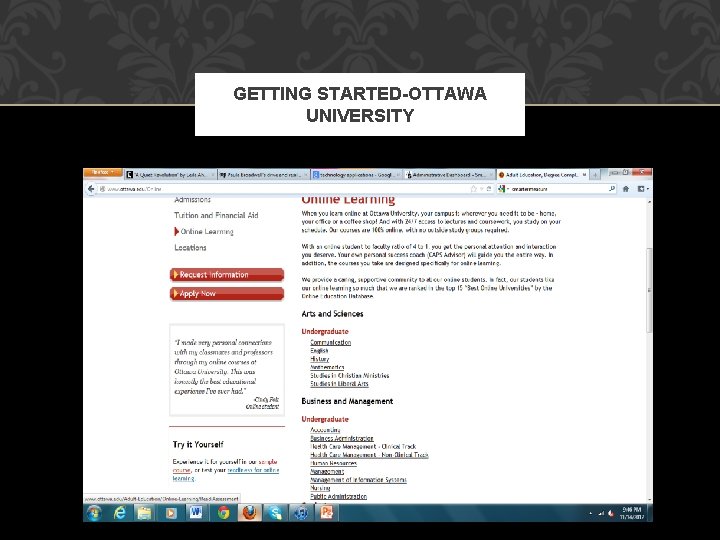 GETTING STARTED-OTTAWA UNIVERSITY 