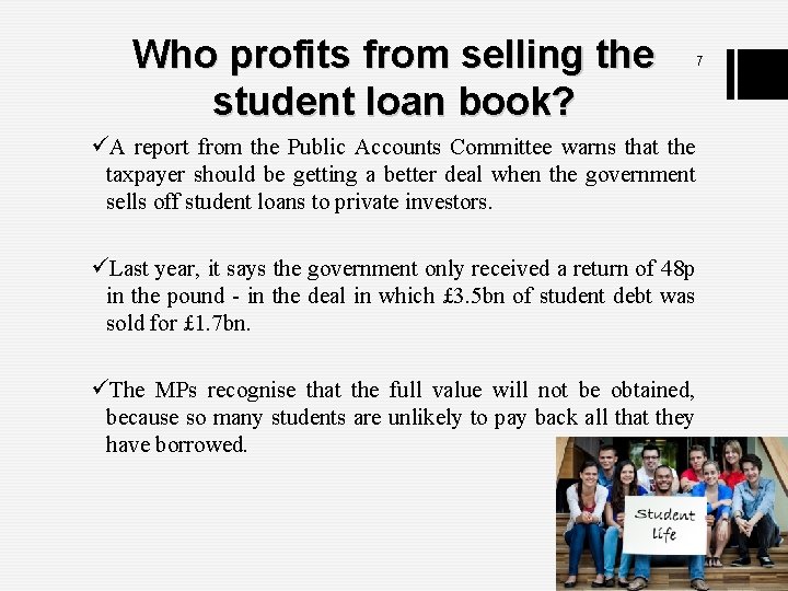 Who profits from selling the student loan book? üA report from the Public Accounts