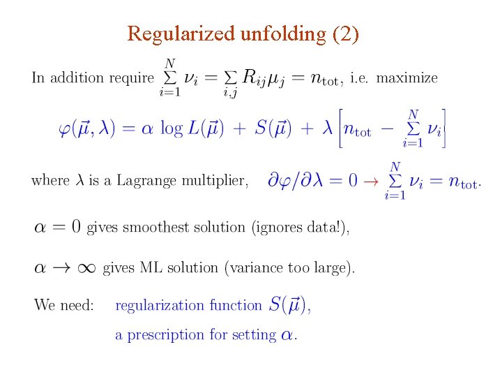 Regularized unfolding (2) G. Cowan Weizmann Statistics Workshop, 2015 / GDC Lecture 4 17