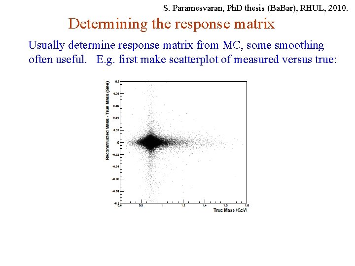S. Paramesvaran, Ph. D thesis (Ba. Bar), RHUL, 2010. Determining the response matrix Usually