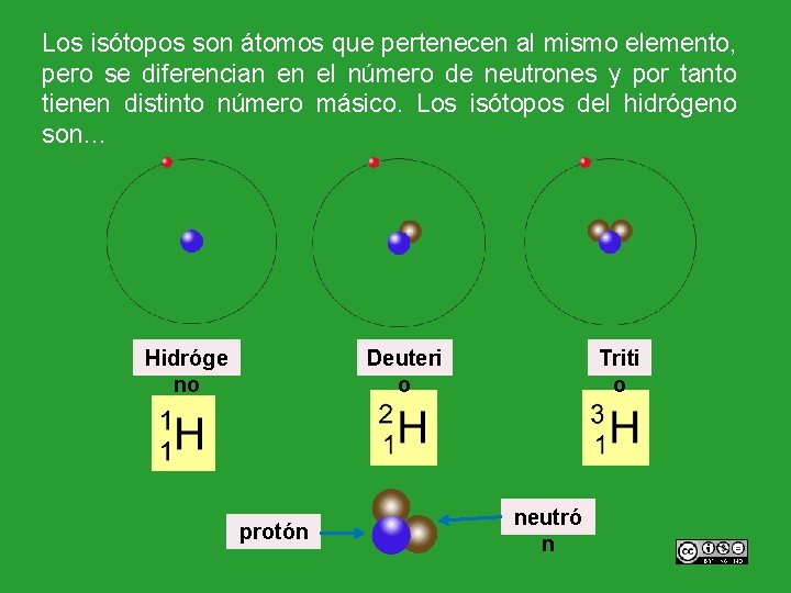 Los isótopos son átomos que pertenecen al mismo elemento, pero se diferencian en el