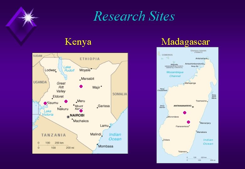 Research Sites Kenya Madagascar 