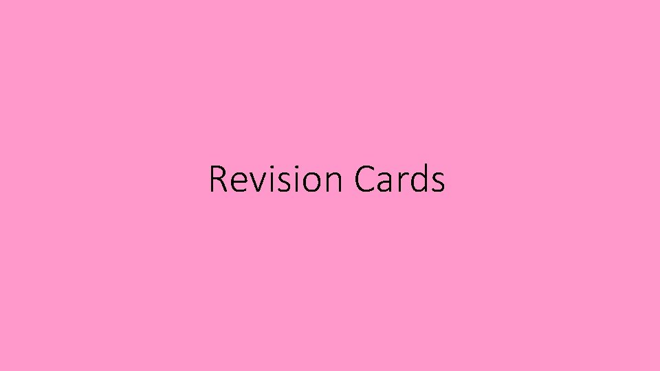 Revision Cards 