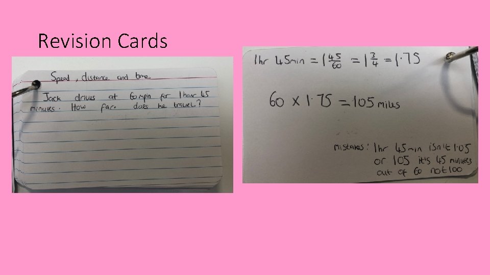 Revision Cards • Examples here 