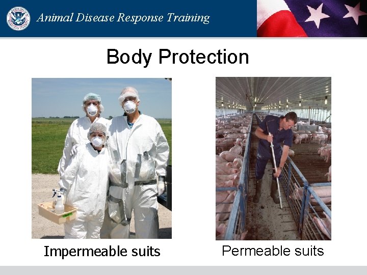 Animal Disease Response Training Body Protection Impermeable suits Permeable suits Animal Disease Response Training Body Protection Impermeable suits Permeable suits