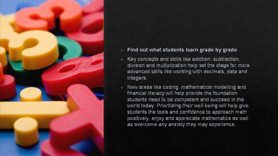  Find out what students learn grade by grade Key concepts and skills like