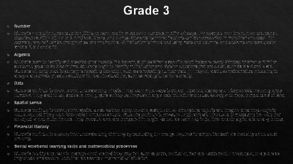 Grade 3 Number Students work with numbers up to 1, 000 and learn how