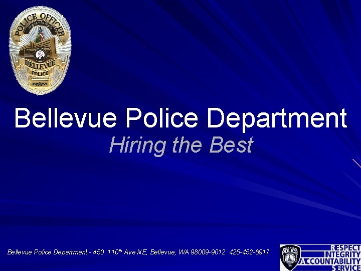 Bellevue Police Department Hiring the Best Bellevue Police Department - 450 110 th Ave