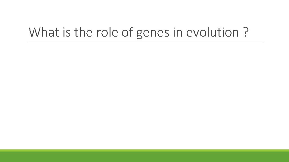What is the role of genes in evolution ? 