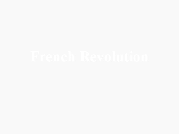 French Revolution 