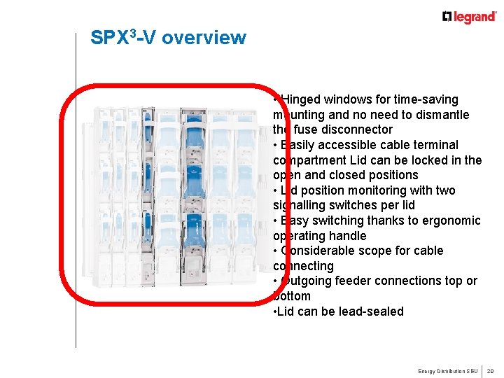 SPX 3 -V overview • Hinged windows for time-saving mounting and no need to