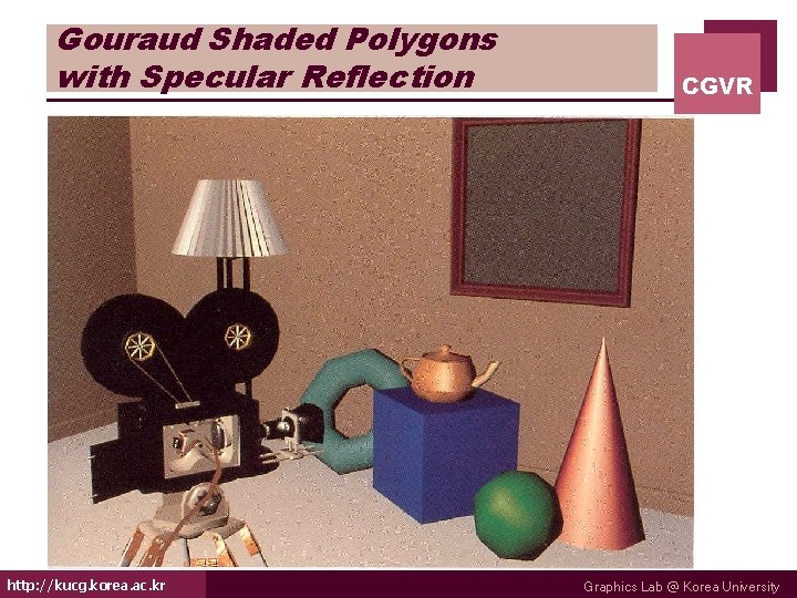 Gouraud Shaded Polygons with Specular Reflection http: //kucg. korea. ac. kr CGVR Graphics Lab