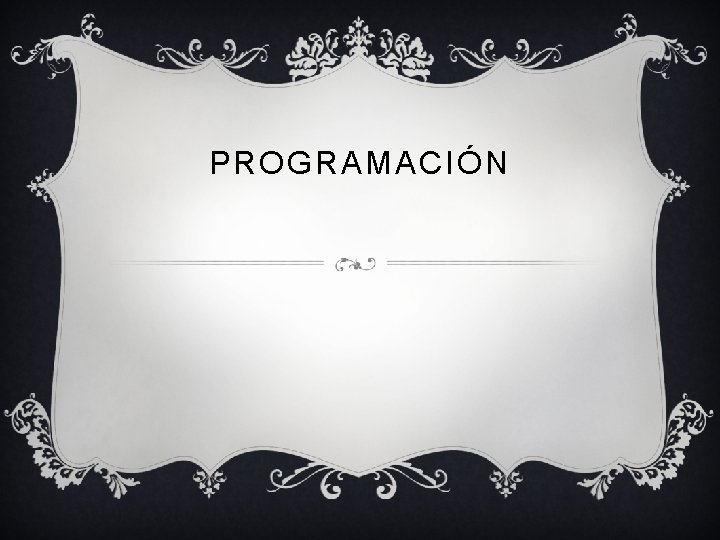 PROGRAMACIÓN 