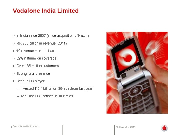 Vodafone India Limited > In India since 2007 (since acquisition of Hutch) > Rs.
