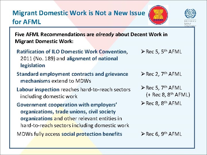 Migrant Domestic Work is Not a New Issue for AFML Five AFML Recommendations are
