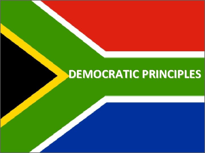 DEMOCRATIC PRINCIPLES 