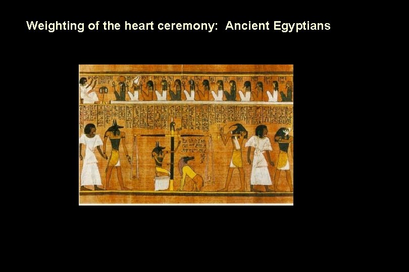 Weighting of the heart ceremony: Ancient Egyptians 
