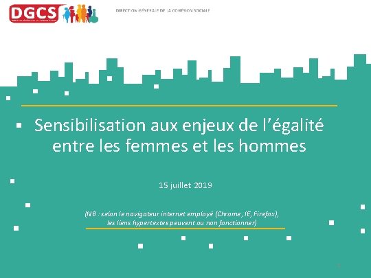 Sensibilisation aux enjeux de l’égalité entre les femmes et les hommes 15 juillet 2019