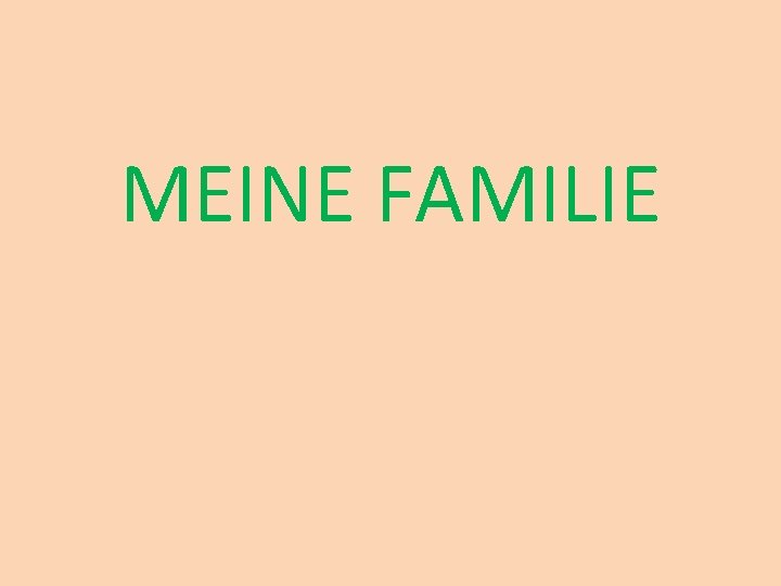 MEINE FAMILIE 