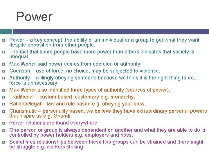 Power Power – a key concept, the ability of an individual or a group