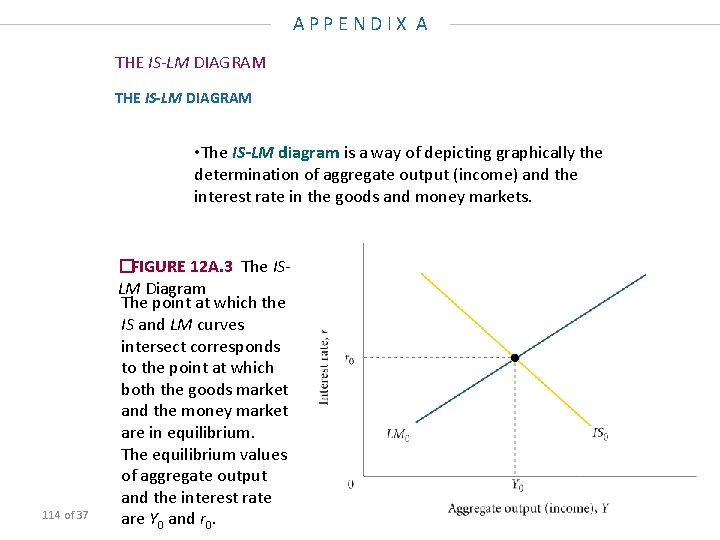 APPENDIX A THE IS-LM DIAGRAM • The IS-LM diagram is a way of depicting