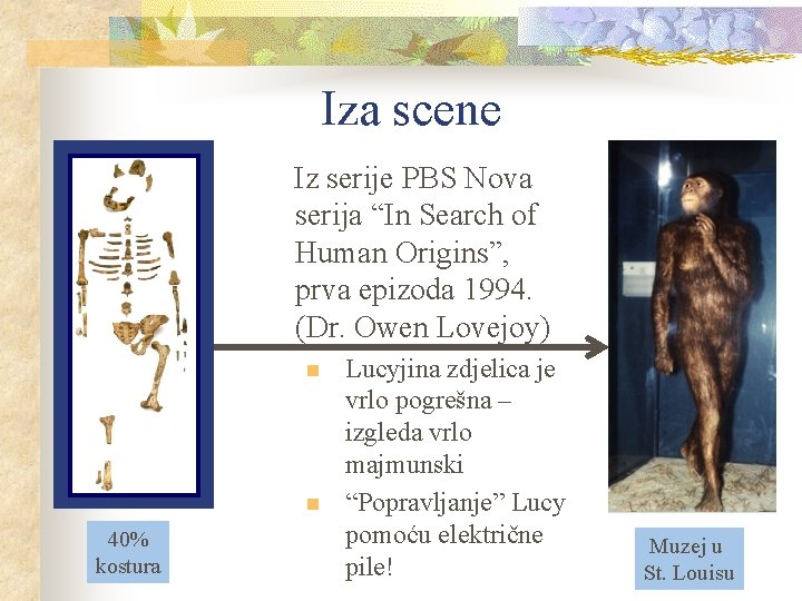 Iza scene Iz serije PBS Nova serija “In Search of Human Origins”, prva epizoda